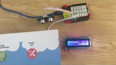 Lesson 24 Display the Distance from the HC-SR04 Ultrasonic Sensor on an I2C LCD