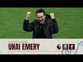 "Absolutely FANTASTIC, brilliant!" 😁 Unai Emery reacts after qualifying for the Champions League