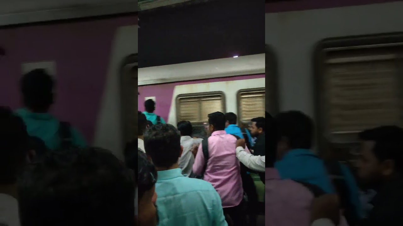 Mumbai Local Train Rush At Thane Railway Station Evening Time 