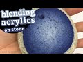 Blending Acrylic Paint on Rocks basic Tutorial for BEGINNERS! || Rock Painting 101