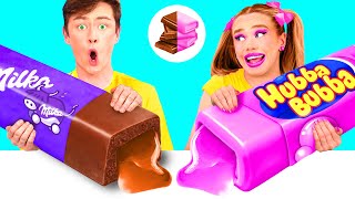 Žvakaće Gume vs Čokoladna Hrana Izazov | Lude Ideje Za Kuvanje BaRaDa Challenge