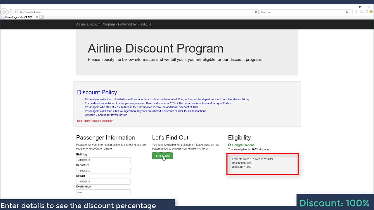 FlexRule Web Components: Decision Table