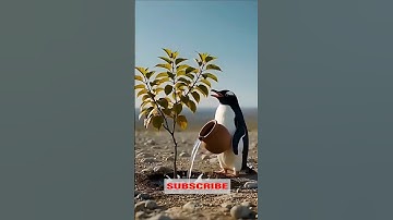 Penguin  saved the Apple tree from drying up by watering it  #ai #save #animals #Penguin #trending