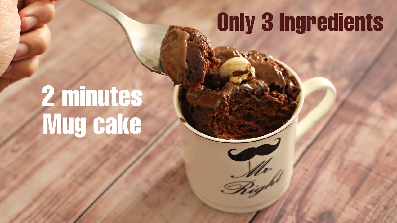 2/3 HazelNut Chocolate Mug Cake 3 Ingredients Easy and Yummy YouTube