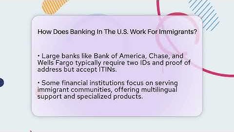 How Does Banking In The U.S. Work For Immigrants? - Middle East Migraters