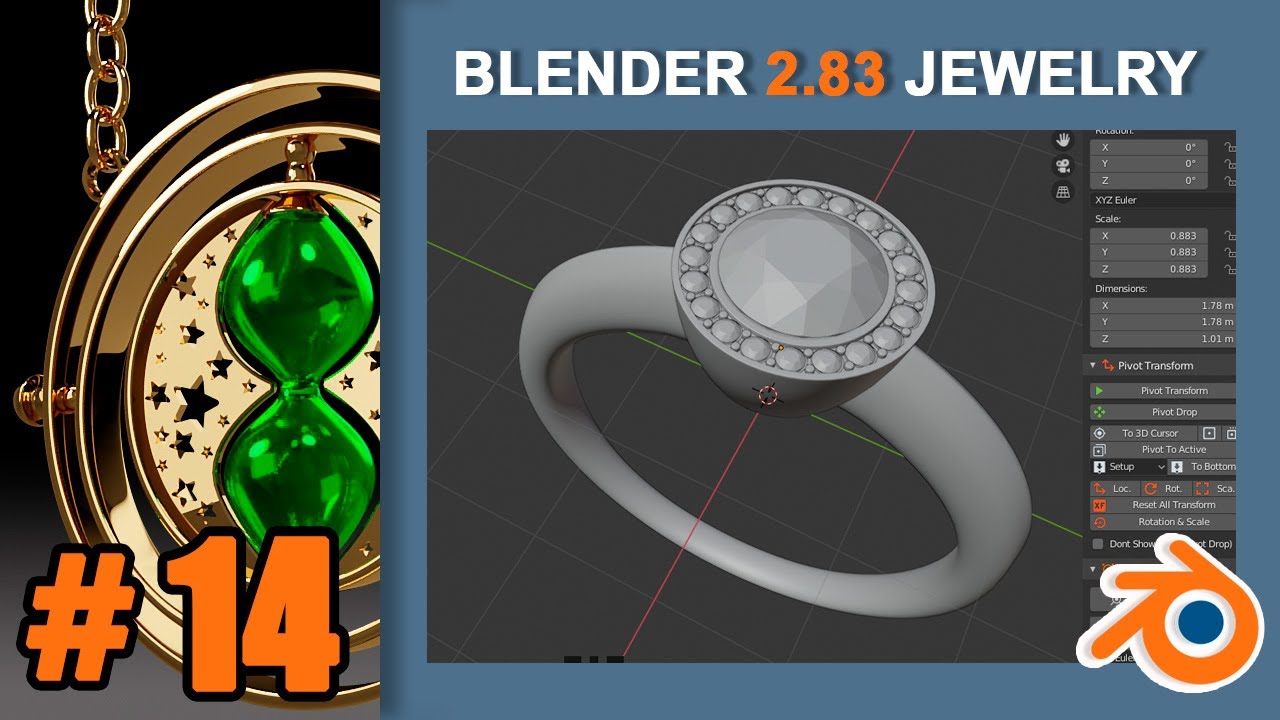 14. Blender Jewelry. Кольцо с бриллиантом (часть3) YouTube
