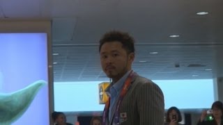 競泳・北島がロンドン入り ３大会連続２冠に挑戦