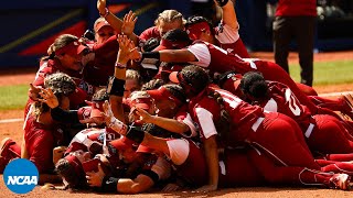 Final out, celebration from Oklahoma's 2021 WCWS title