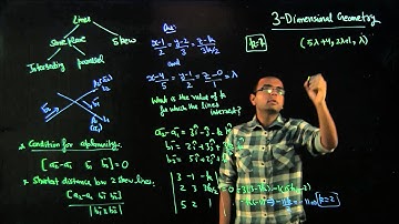 Lecture 03 3-Dimensional Geometry, Intersection of Lines, Skew Lines, Coplanarity, Shortest Distance