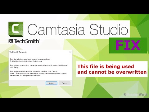 Camtasia Studio | This file is being used and cannot be overwritten