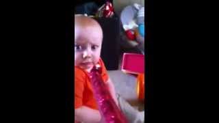Baby Meets Party Horn