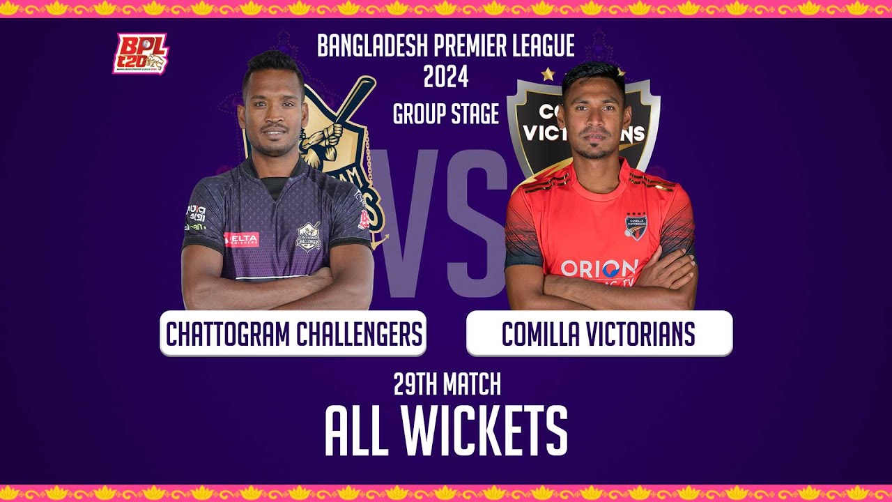 All Wickets || Chattogram Challengers vs Comilla Victorians || 30th Match || Season 10 || BPL 2024