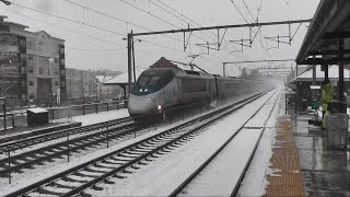 2253 Acela Exp zipping past Attleboro at 150 mph - February 13, 2022