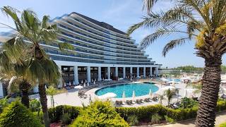 MIRACLE RESORT LARA ANTALYA TURKEY HOTEL TOUR NEW BUILDING RESTAURANT BUFFET WATER SLIDES