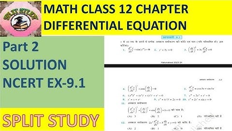 43. Math Class 12/Chapter 9/Differential equation/EX-9.1/Part 2