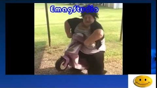 A Fat Woman Sit On A Tricycle For Children - 2015