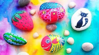 DIY Stone Art - Rock Painting Craft Ideas For Easy Home Decor