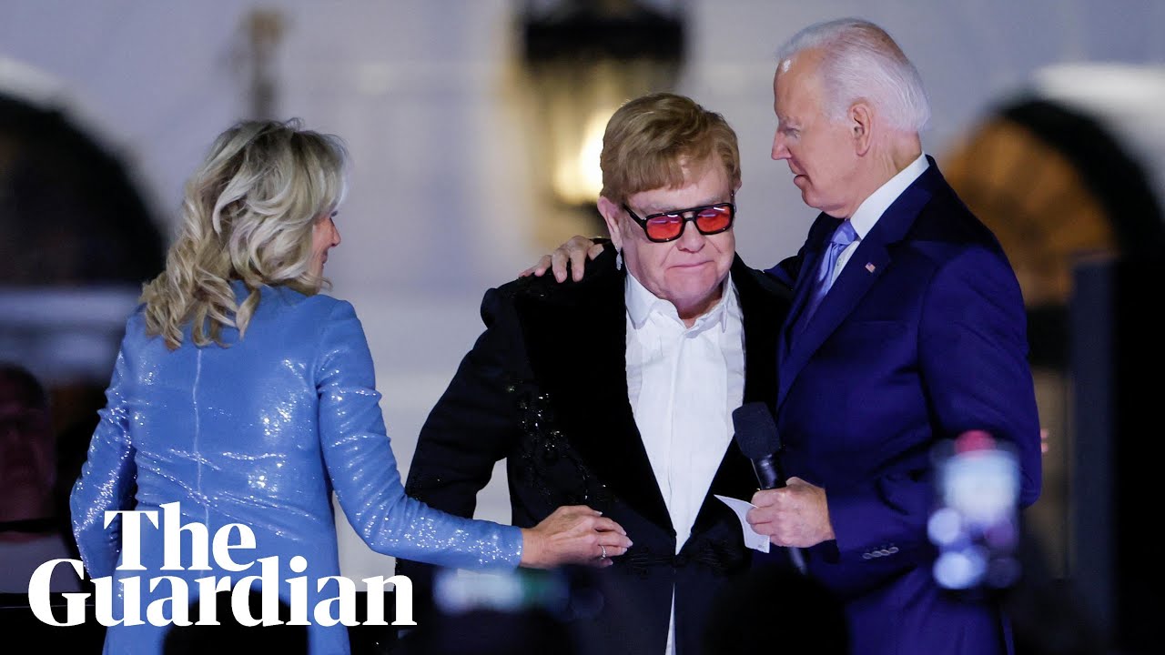 Sir Elton John awarded National Humanities Medal medal by Joe ...