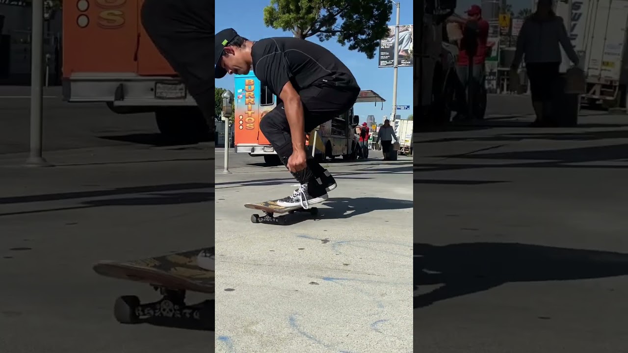 Skater hits a clean 5 on flat nothing but bolts 🔩🛹 