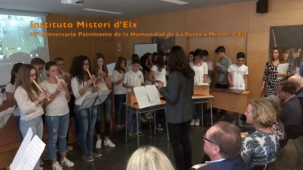 15º Aniversario del Misteri d'Elx como Patrimonio. Instituto MIsteri d'Elx