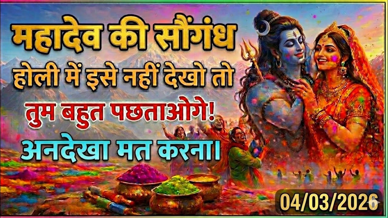 होली पर ये विडियो नही देखा तो पछताओगे । महादेव खुद बोल रहे है । अनदेखा मत करना ।#holi #mahadev  