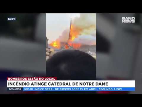 Incendio en la catedral de Notre Dame en Pars