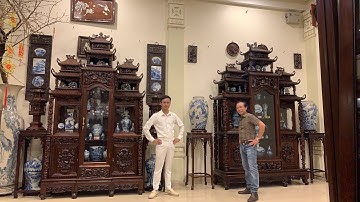 Cặp Tủ Chùa 9 Mái Hoàn Hảo - Nội Thất Nhà Gỗ - Các Loại Tủ Bày Đồ Độc Lạ Nhất - Bàn Ghế Trường Kỷ Cổ