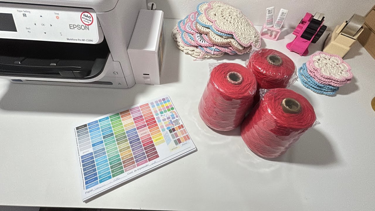 Barbante vermelho / impressora com defeito / loja na shopee parada / cansei !!