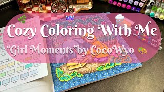 Cozy Rainy Day Coloring Relaxing Alcohol Marker Coloring Page ASMR Girl Moments by CocoWyo