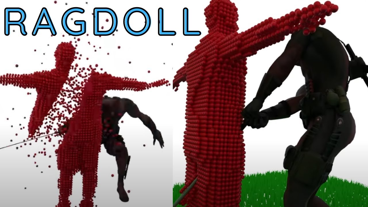 Blender molecular Ragdoll destruction deadpool