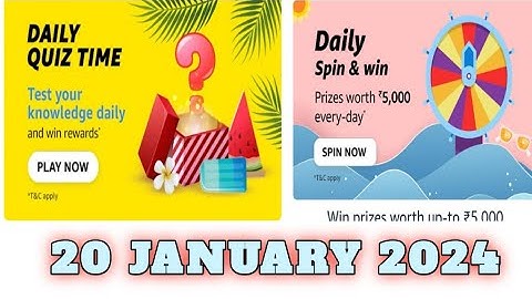 Funzone Amazon All Quiz Answers Today |20 January 2023 | @dailyquiztime #amazonfunzon