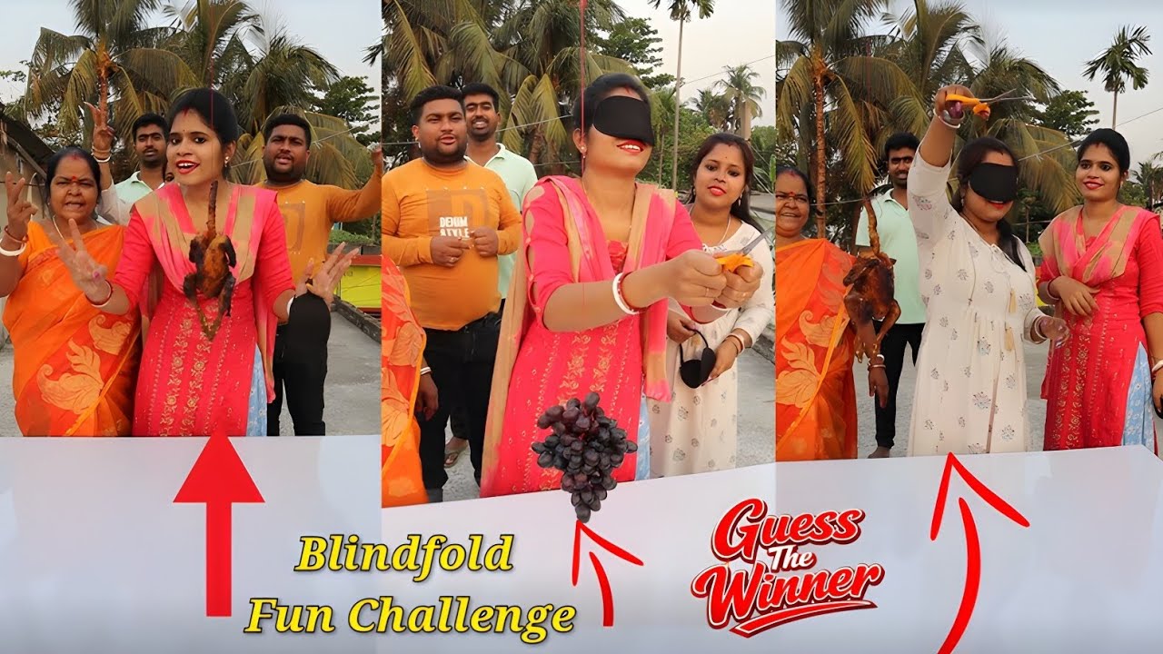 Blindfold Fun Challenge 😛| Cut The Rope and Win Chicken & Grapes 🔥/ SK Challenge Video