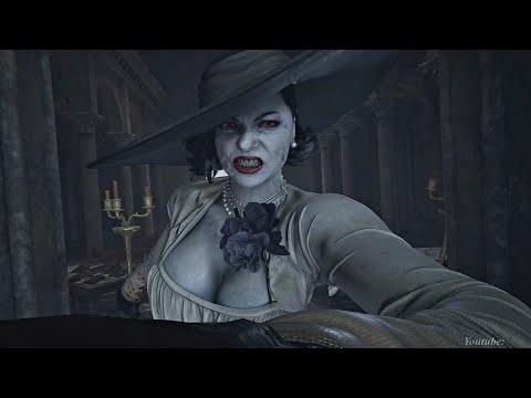 Resident Evil 8 Village - Lady Dimitrescu Boss Fight (Tall Vampire Lady ...