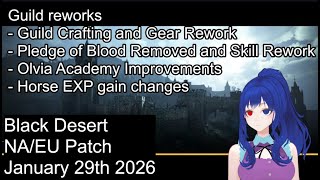 Bdo NA/EU Patch notes January 29th 2026 Guild Rework, Olvia Academy Improvements, Horse EXP Changes