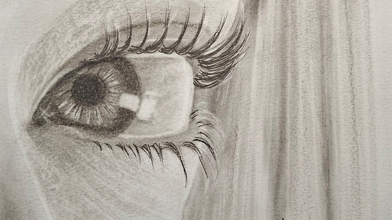 Realistic Eye Charcoal Drawing Tutorial | Step by Step - YouTube