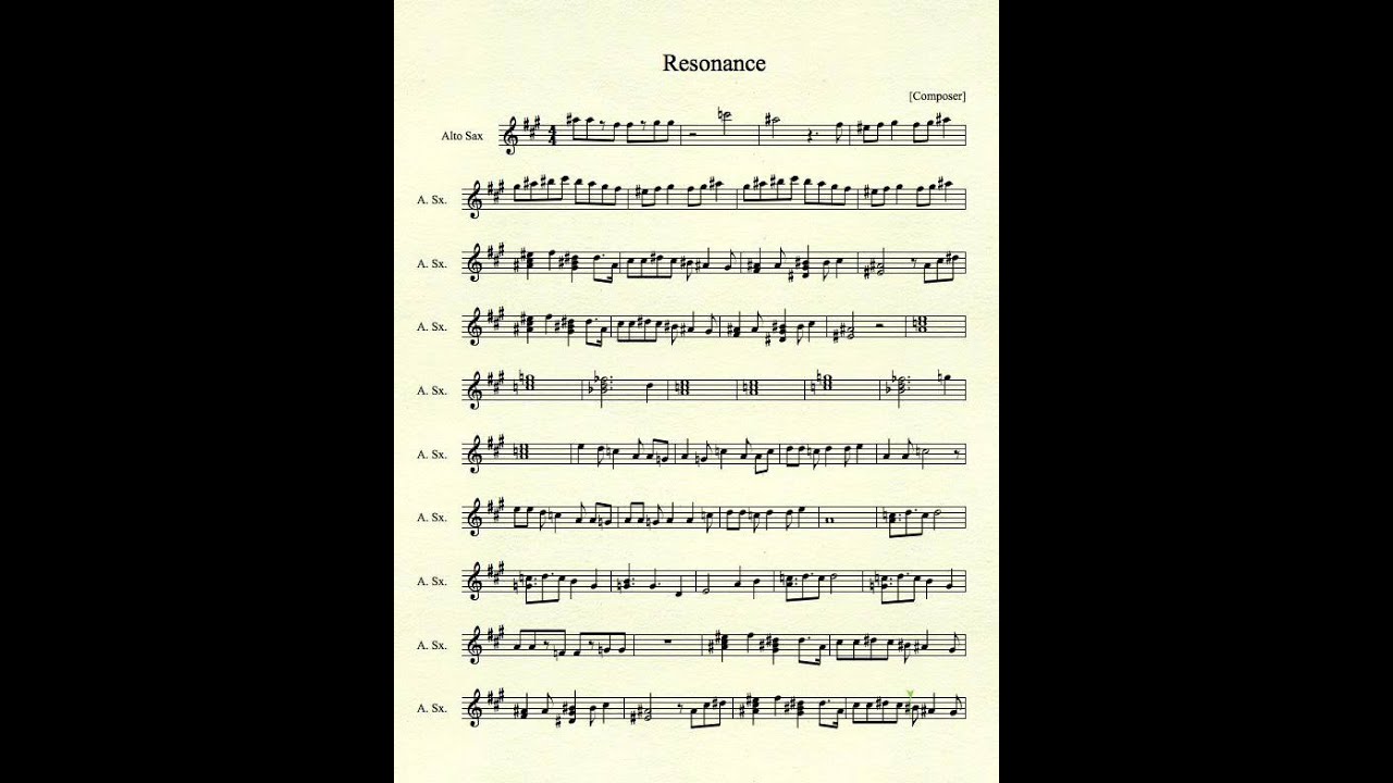 resonance for alto sax youtube soul eater resonance piano sheet music