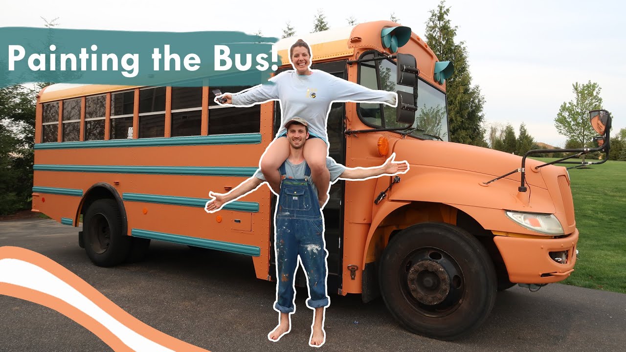 Painting our Skoolie! | BUS BUILD EPISODE 8