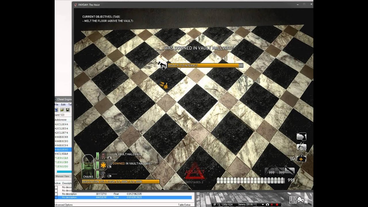 [Cheat Engine tutorial] Payday: The Heist - Overdrill за 10 минут
