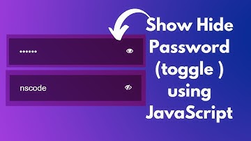 Show Hide Password toggle  using JavaScript, HTML, and CSS | NSCODE