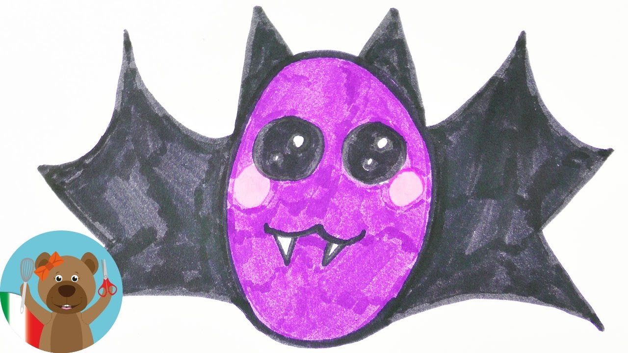 Disegnare Un Pipistrello Kawaii Halloween Fai Da Te Colorare Un Succhiasangue Con Occhioni Docili Youtube