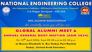 Global Alumni Meet & AGM 2024, DUBAI - NEC Alumni Association...