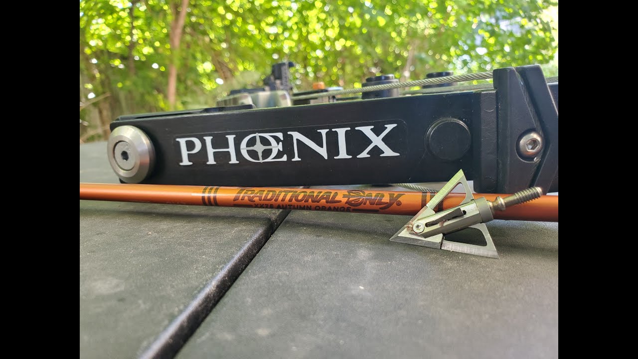 Oneida Phoenix, 2117 xx75 Autumn Orange Arrows and EXT Afflictor Broadheads. Hunting set up 1