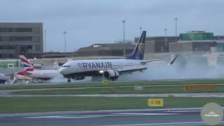 Reverse Thrust Spray from the Ryanair Boeing 737 MAX!