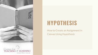 Creating an Assignment in Hypothesis