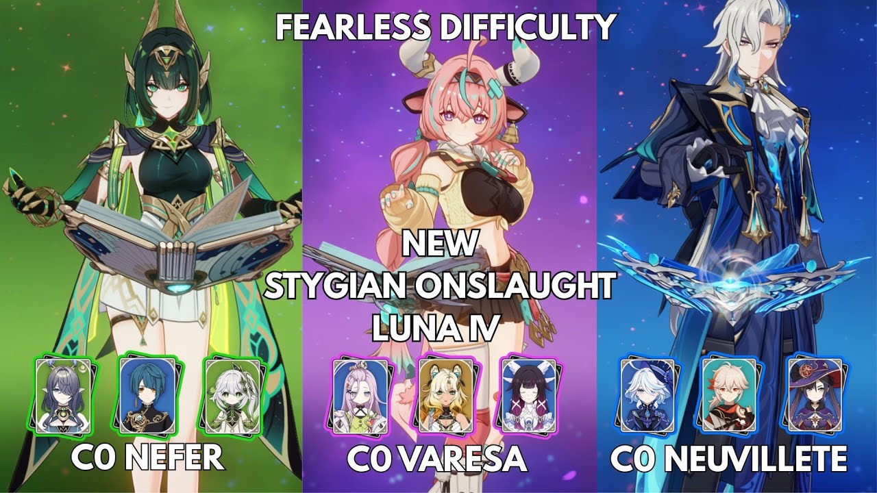 NEW STYGIAN ONSLAUGHT | Fearless Difficulty 5 | Genshin Impact 6.3 Luna IV