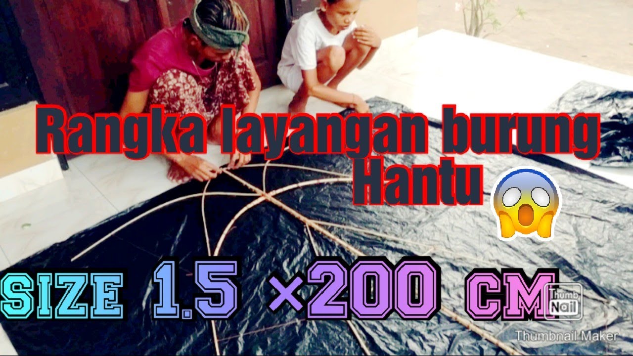 cara buat layangan burung hantu size 1.5x200cm/How to create Owl kite