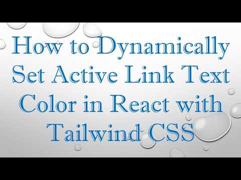 How to Dynamically Set Active Link Text Color in React with Tailwind CSS
