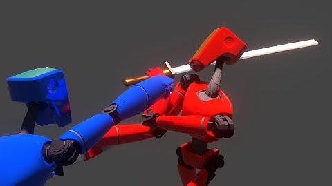 Red Robot Vs Blue Robot fighting test animation!
