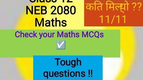 Maths 2080 Questions solution of MCqs