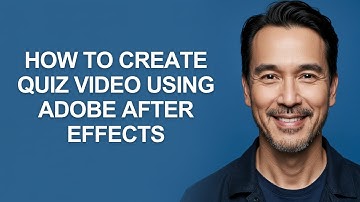 How to Create Quiz Video Using Adobe After Effects - KevinHowTo